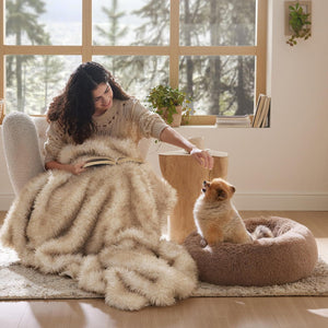 Non-slip Round Fluffy Plush Pet Bed: The Perfect Retreat for Your Furry Friend