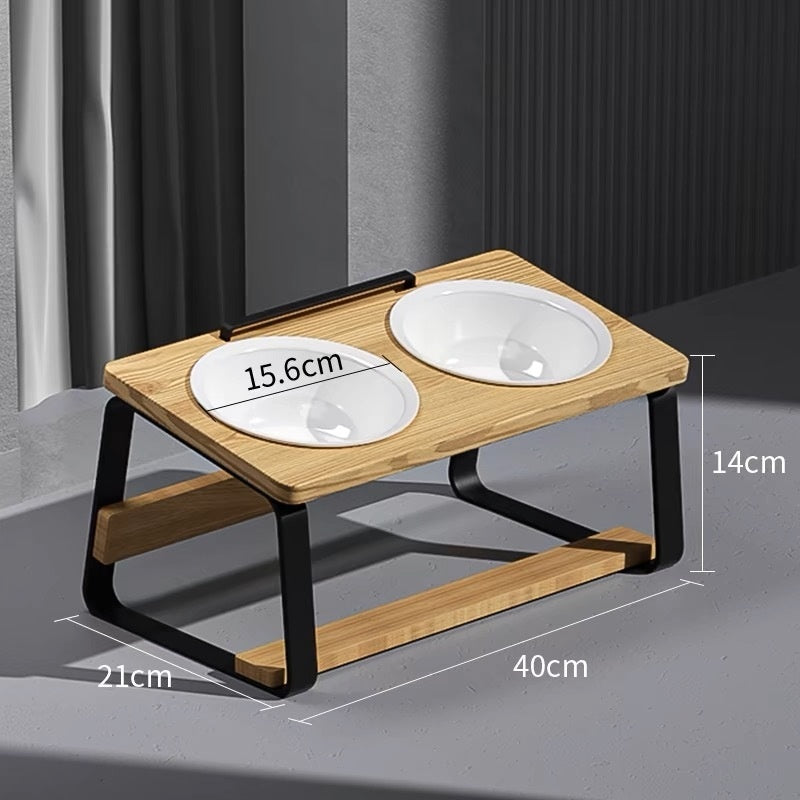 Ceramic Double Pet Feeding Bowl