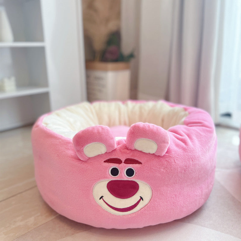Winter Plush Pet Nest Cushion Round Bed