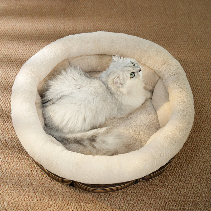 Dog Mat Pet Bed Linen Round Nest