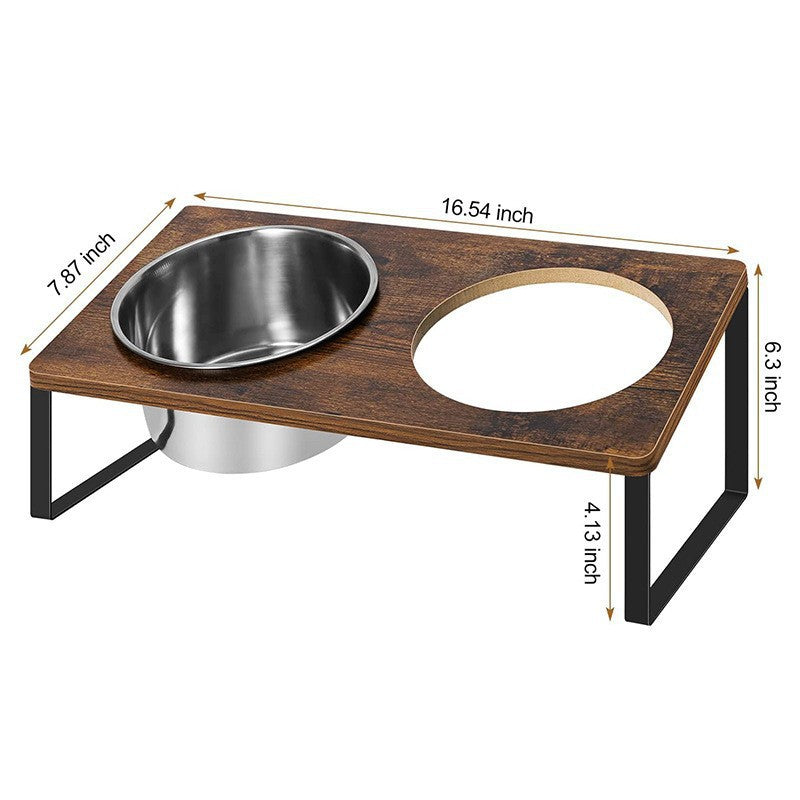 Log Pet Feeding Iron Wood Combined Rack