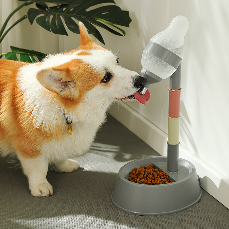 Pet Drinker Dog Standing Feeding Bowl